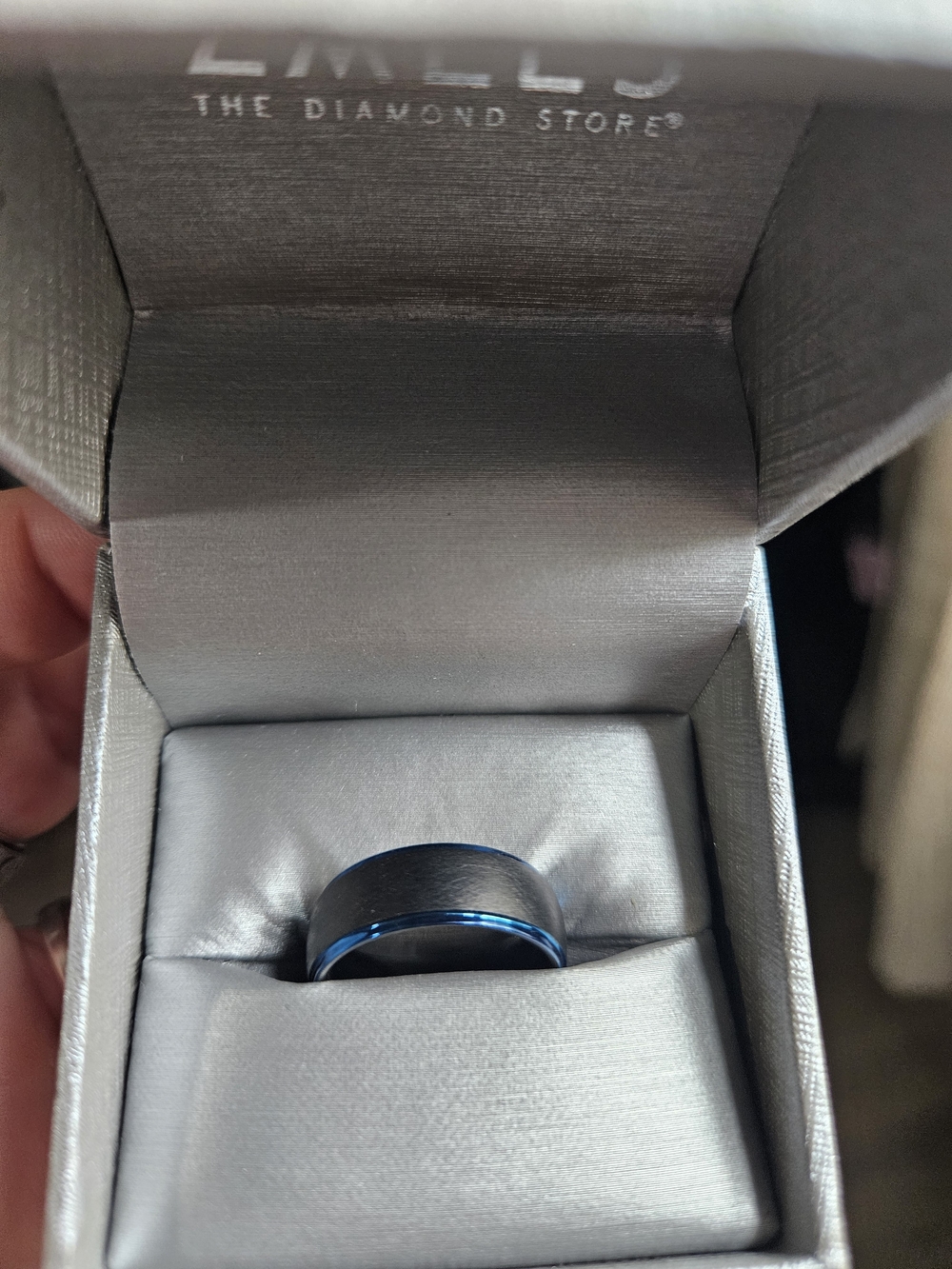 Zales Black Ring with Blue Accent